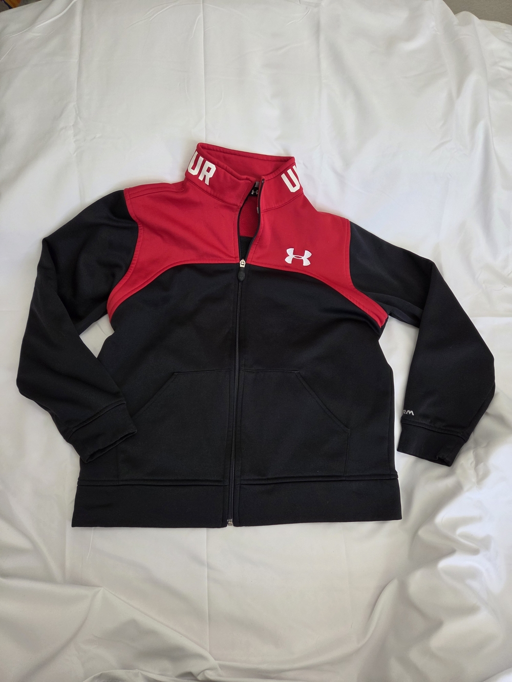Under Armour Kids Black and Red Full-Zip Hoodie